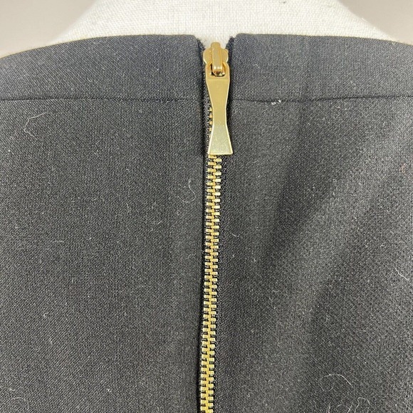 Kate Spade Black Flare Bell Sleeve Sheath Dress Size 2 Exposed Gold Zipper - Picture 9 of 10